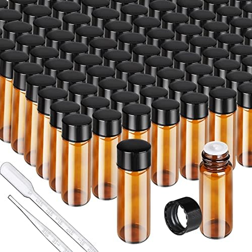 Teenitor 100pcs Essential Oil Bottles, 5ml Essential Oil Bottles Empty Glass Anointing Bottles, Small 5ml Oil Vial, Sample Bottles by PERFECTYOURBEAUTY