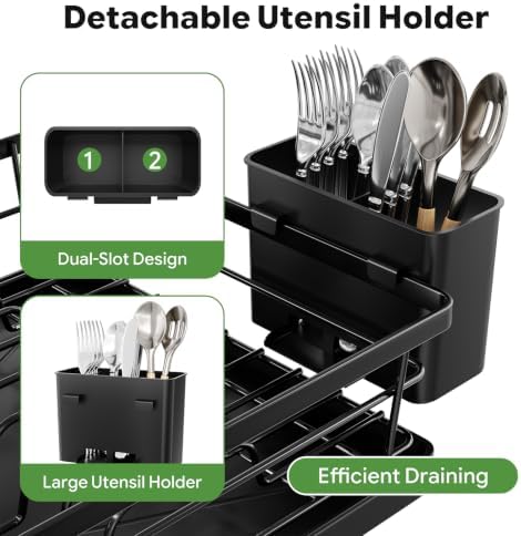 Dish Drying Rack for Kitchen Counter, 15.75'' D x 12'' W
