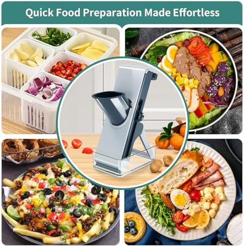 LaCyan 4in1 Mandoline Slicer for Kitchen, Fast Meal Prep (Blue) - Image 2
