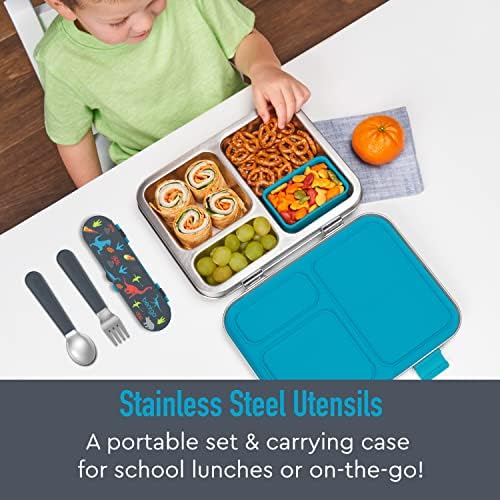 Kids Stainless Steel Utensil Set with Fork, Spoon, & Storage Case