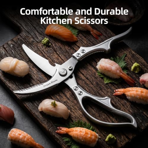Poultry Shears, Heavy Duty All Purpose Kitchen Scissors Spring Loaded