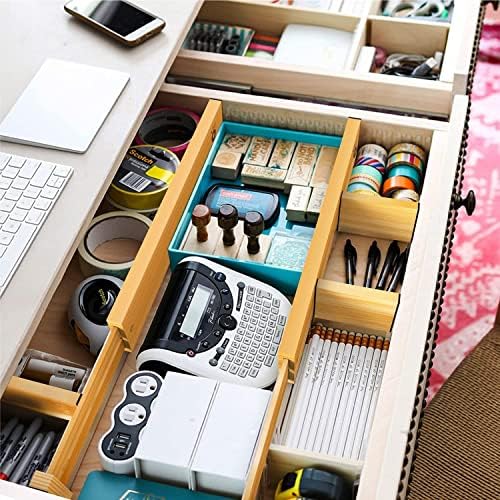 4 Pcs Expandable Bamboo Drawer Dividers, Fits 17.6-21.6" Drawers