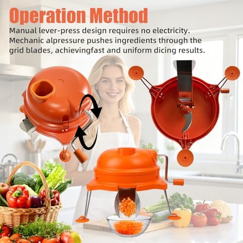Commercial Vegetable Dicer, 1/4" x 1/4" Manual Tabletop Cuber - Image 3