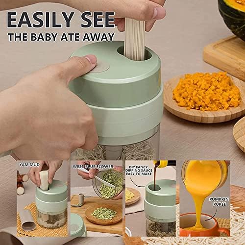 【Upgrade】 4 in 1 Handheld Electric Vegetable Cutter Set, Big Power Electric Vegetable Chopper, Mini Wireless Chopper Vegetable Slicer and Dicer Hand Held Food Processor for Kitchen Garlic Pepper Onion - Image 2