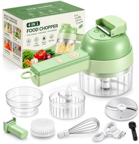 4 in 1 Handheld Electric Vegetable Cutter, Multi Blade Vegetable Chopper by MIZSXF