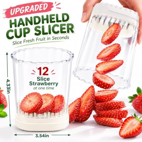 Creative Strawberry Slicer, Detachable Cutter with Push Plate (Black+White) - Image 2