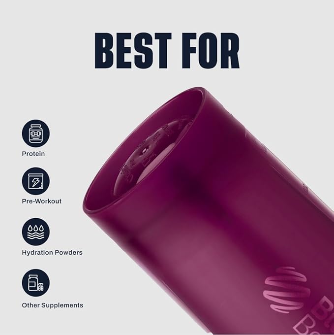 BlenderBottle Classic V2 Shaker Bottle Perfect for Protein Shakes and Pre Workout, 28-Ounce, Plum