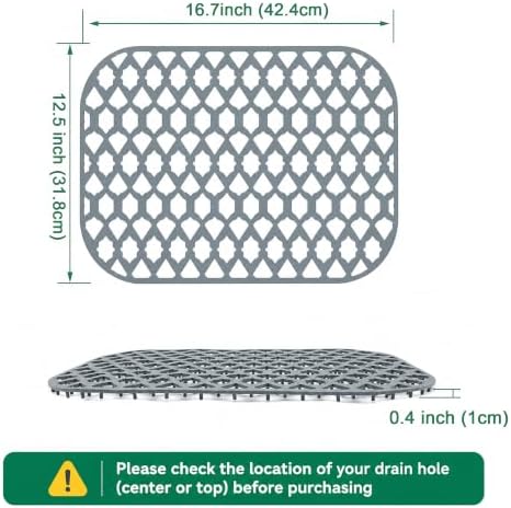 Silicone Sink Protector Mats for Multi-Size Kitchen Sink (16.8"x12.6")