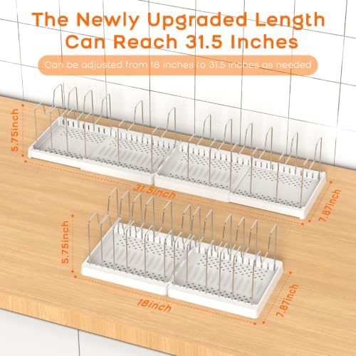 31.5" Expandable Pots and Pans Lid Organizer Under Cabinet (2 Pack)