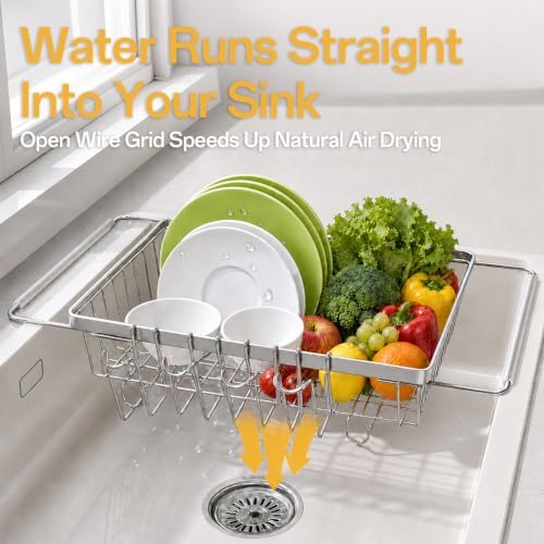 Dish Drying Rack, 2 Pack Dish Drainer with Cup Holder