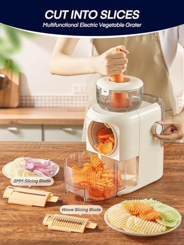 FOHERE Electric Cheese Grater, 6 in 1 Slicer Shredder for Kitchen - Image 6