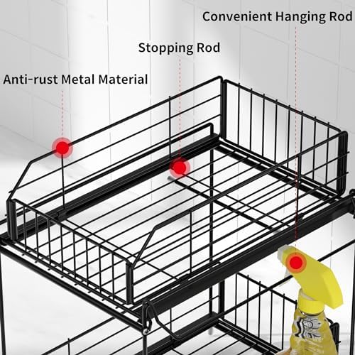 Under Sink Organizers and Storage 2 Pack, 2-Tier Pull Out