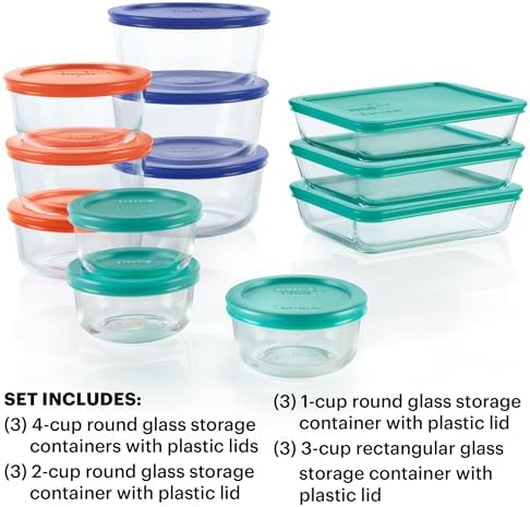 Simply Store (12-Pack) Glass Food Storage Containers Set