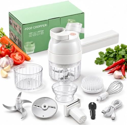 5-in-1 Wireless Handheld Electric Vegetable Chopper (White) by BetterFindsBetterLiving