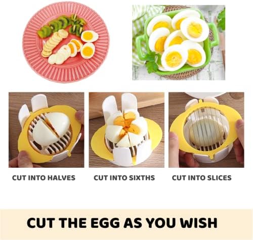 Jawbush 3-in-1 Egg Slicer with Stainless Steel Blades & Egg Piercer Set, Multi-functional Cutter for Halving, Wedging (6-Piece) & Slicing (9-Piece), Heavy Duty Tool for Hard Boiled Eggs & Fruits - Image 2