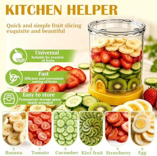 Hendiy 2-in-1 Fruit Slicer Cup, Stainless Steel - Image 3