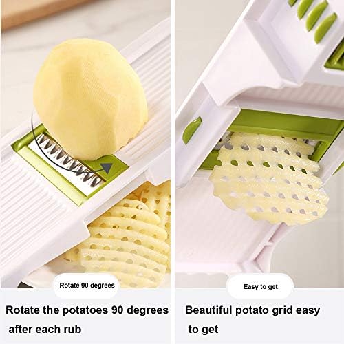 Mandoline Slicer and Chopper and Grater,Adjustable Thin Slice Cucumber Slicer Kitchenaid Accessories Potato Carrot Grater Stainless Steel Food Vegetable Slicer with Finger Guard Protector - Image 6