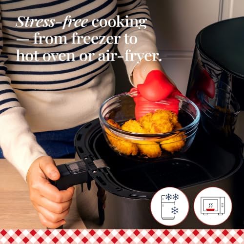 Borosilicate Casserole Dish with Lid Set, Square + Round