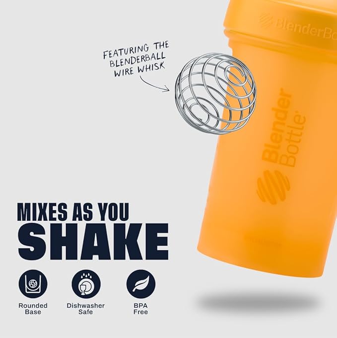BlenderBottle Classic V2 Shaker Bottle Perfect for Protein Shakes and Pre Workout, 28-Ounce, Mango