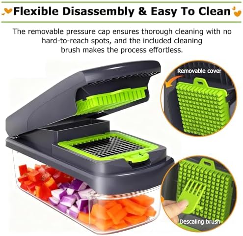 15 in 1 Vegetable Chopper with Container and Stainless Steel Blades - Image 5