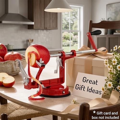 Apple Peeler - 3 in 1 Fruit Corer Cutter and Peeling Machine for Kitchen - Stainless Steel Apples Peelers & Cutters Tool - Easy to Peel and Spiralizer