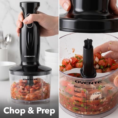 Electric Hand Blender Set with 2 Mixing Speeds, Black HS565B