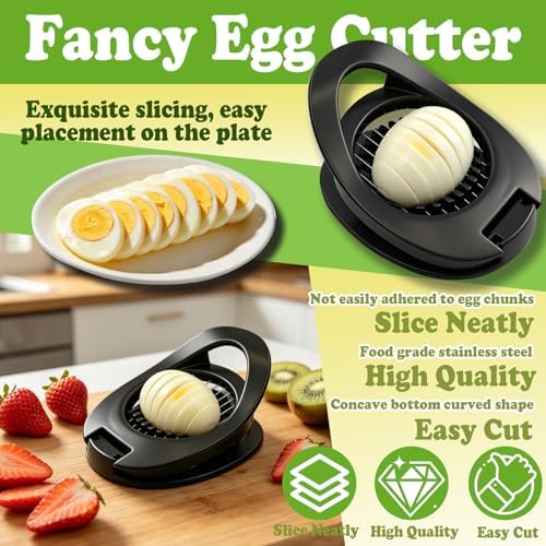 FANTEXY Egg Slicer for Hard Boiled Eggs And Soft Fruit, Black - Image 3