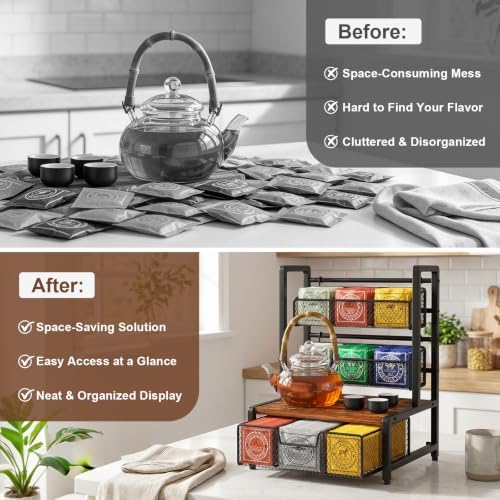 Tea Bag Organizer, 3 Tier Tea Organizers and Storage