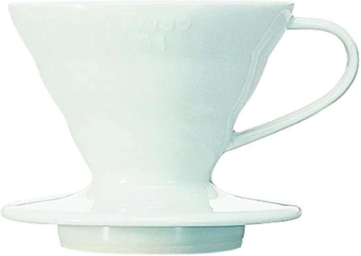 V60 Ceramic Coffee Dripper Pour Over Cone Coffee Maker Size 01, White