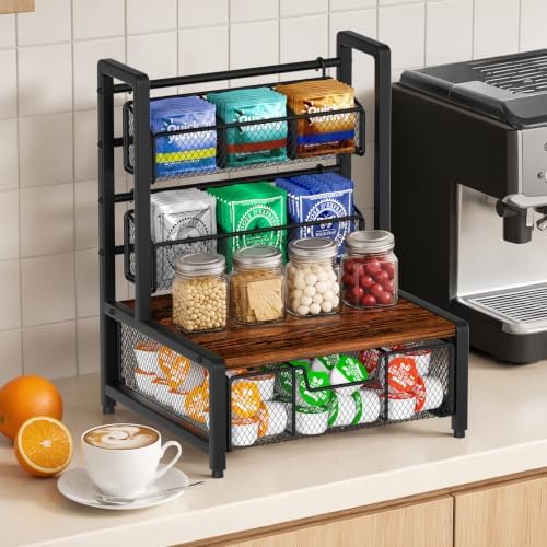 Tea Bag Organizer, 3 Tier Tea Organizers and Storage
