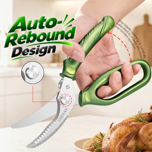 Rust Resistant Heavy Duty Multipurpose Kitchen Shears-Green
