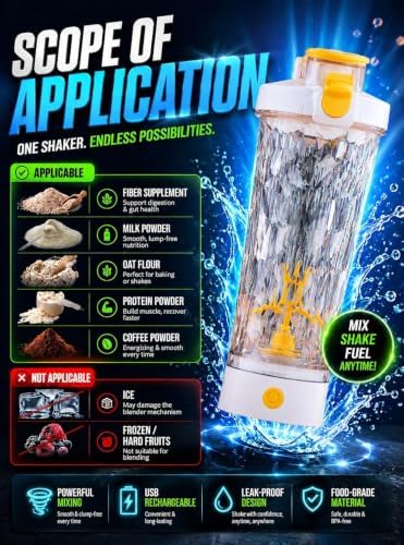 24 OZ Electric Protein Shaker Bottle, Rechargeable Mixer Cup with 7000 RPM Motor, Leak Proof BPAFree-Triton Sports Nutrition Bottle,Gym pre workout Shaker