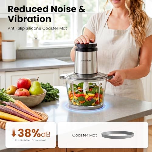Food Processor with 2 Bowls (8 Cup+8 Cup), 2-Speed Electric Food Chopper - Image 6