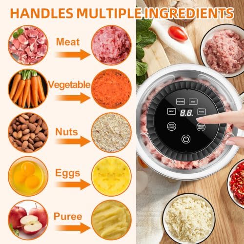 Auto Food Processor, 300W Touch Control Electric Chopper With Digital LCD - Image 5