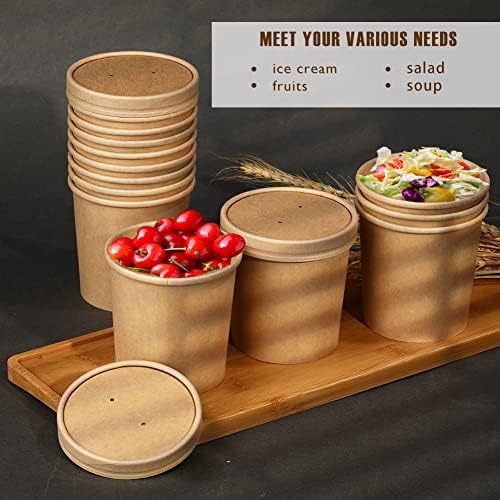 Wuadua Soup Containers with Lids Paper Ice Cream Containers 16oz 25 Pack - Image 5