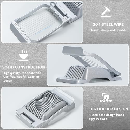Sopito Heavy Duty Stainless Steel Wire Egg Slicer for Hard Boiled Eggs - Image 4