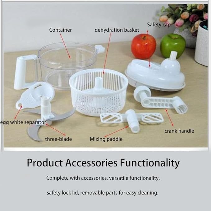 Manual Food Chopper - Vegetable Manual Quick Chopper, Easy-Clean Food Dicer, Suitable for Vegetables, Meat, Fruit, Nuts, Herbs, Onions, Salsa, and More - Multi-Function Manual Food Processor