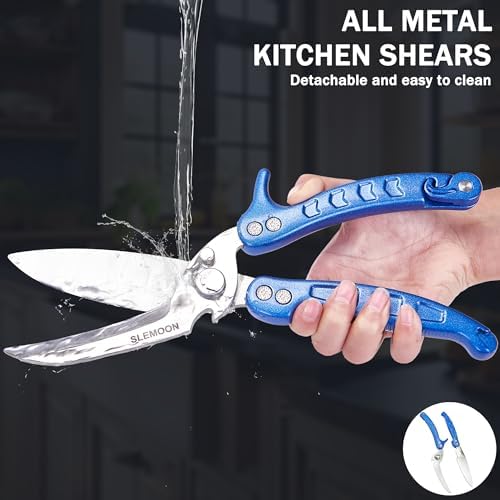 Kitchen Shears Heavy Duty, Poultry Shears, Safety Lock, Blue