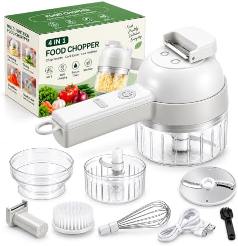 4 in 1 Handheld Electric Vegetable Cutter, Multi Blade Vegetable Chopper by MIZSXF