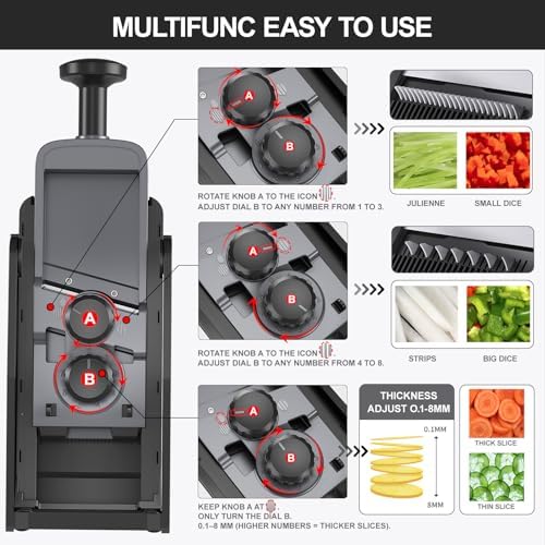 SupMaKin Safe Mandoline Slicer Pro, Vegetable Slicer Chopper with Container - Image 4