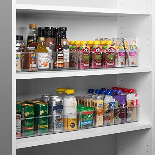 Pantry Storage Bins with Removable Dividers, XL, 4 Pack