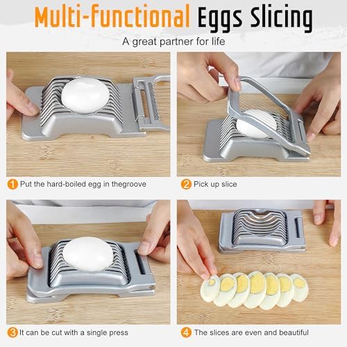 Multipurpose Heavy Duty Aluminium Egg Slicer, Stainless Steel Wire, Green - Image 5