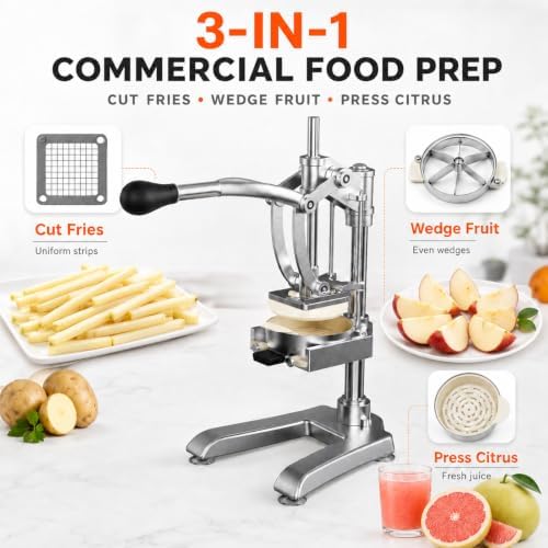 3-in-1 Commercial Vegetable Chopper, Manual Juicer & 6-Wedge Fruit Cutter - Image 2