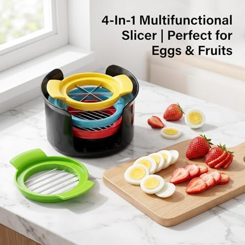 Egg Slicer for Hard Boiled Eggs, 5Pcs Stainless Steel Set - Image 2