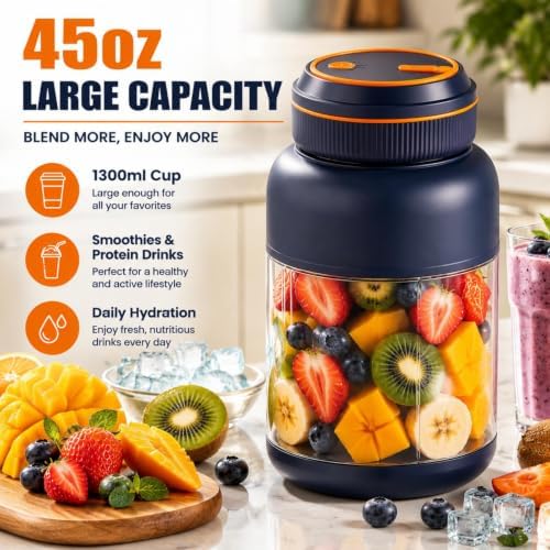 Portable Rechargeable Electric Juicer Cup with 38 Blades - Image 2