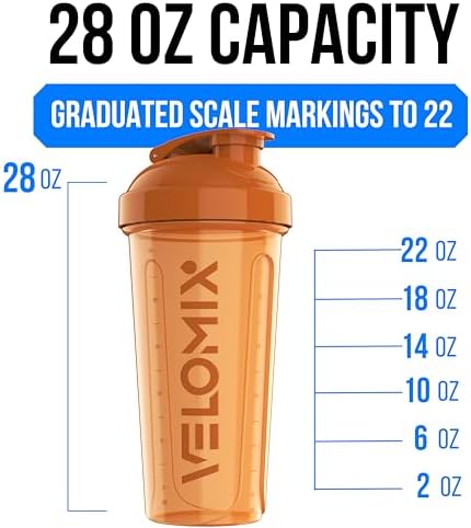 VELOMIX 4 Pack 28oz Protein Shaker Bottle for Protein Mixes, Amber Drift - Image 4
