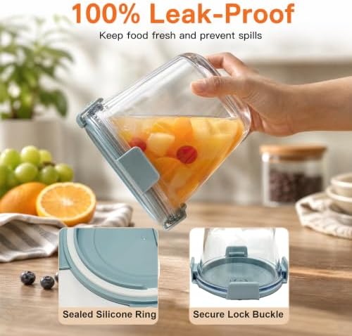 6 Pack 3 Cup/23oz Glass Soup Containers with Lids, Meal Prep Containers