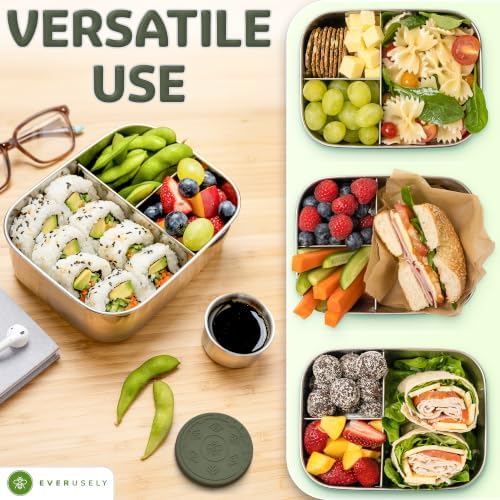 Stainless Steel Bento Box + Condiment Container - Sage, 27oz / 0.8 L