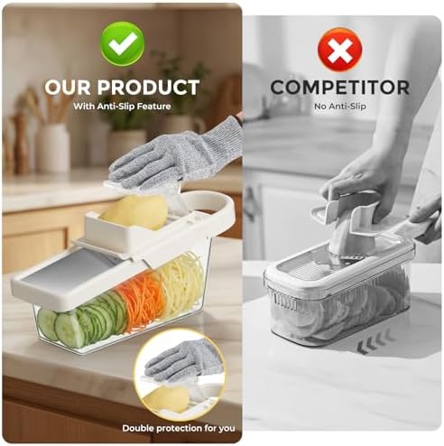 Mandoline Slicer For Kitchen With Container,Mandoline Food Slicer - Image 4