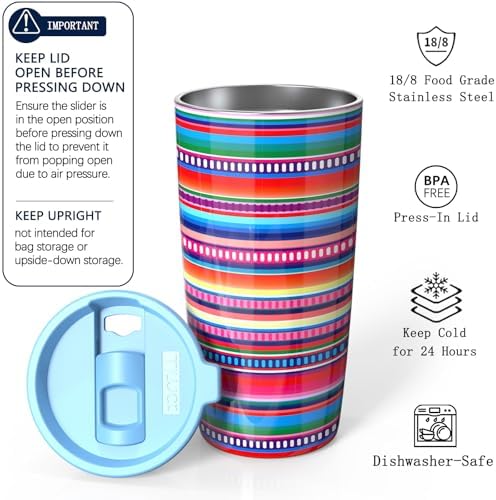 TILUCK 20 oz Insulated Coffee Tumbler with BPA-Free Lid - Image 2